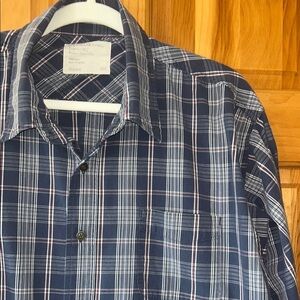 Wrangler Blue, Red, and White Plaid Shirt